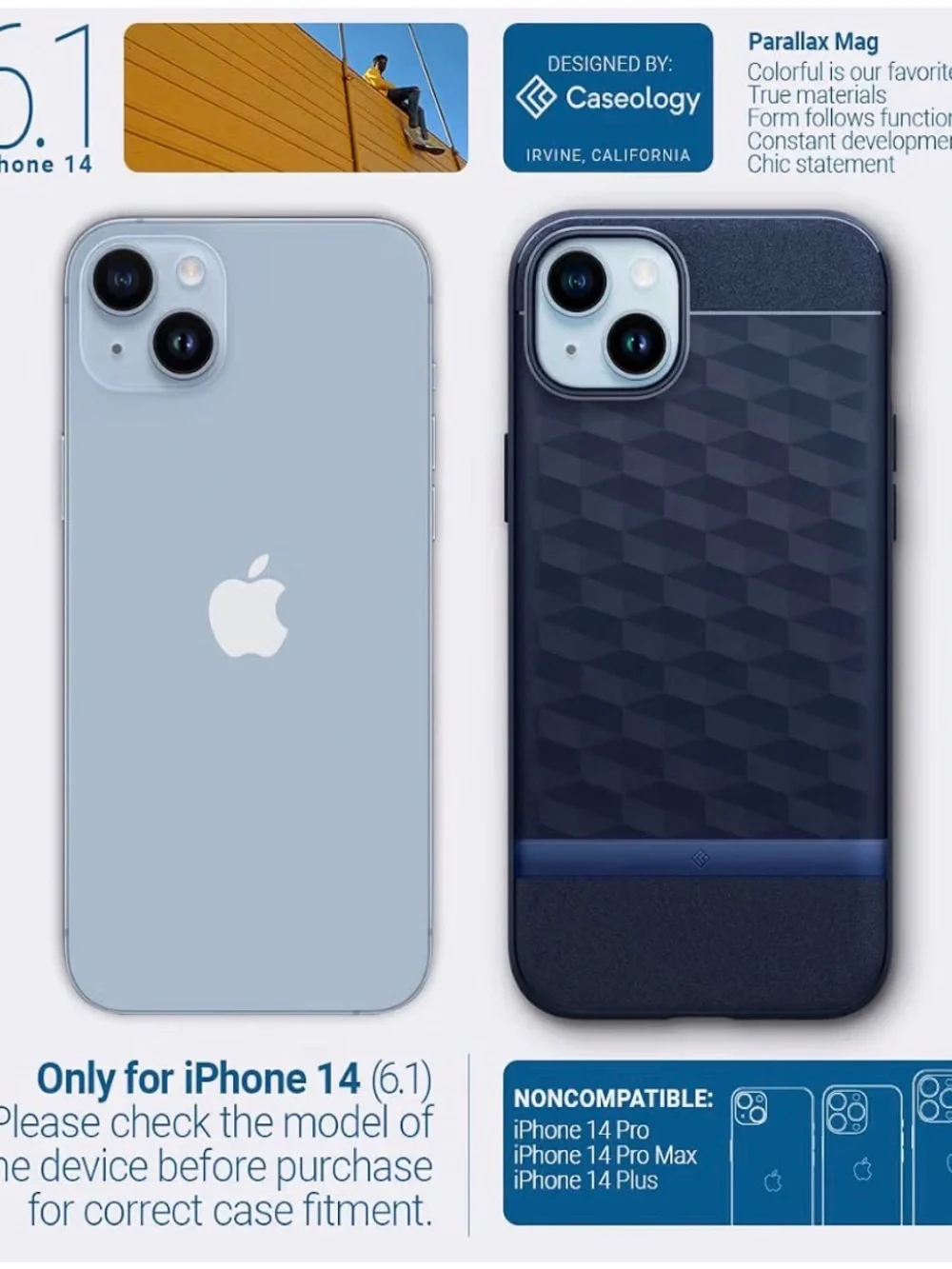 Slim Protective Navy iPhone 14 Case - Caseology